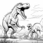 Tarbosaurus Vs Velociraptor Epic Battle Coloring Pages 4