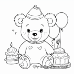 Teddy Bear Birthday Party Coloring Pages 1