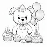 Teddy Bear Birthday Party Coloring Pages 4