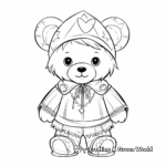 Teddy Bear in Different Costumes Coloring Pages 1