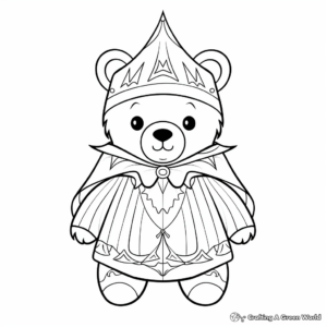 Teddy Bear in Different Costumes Coloring Pages 3