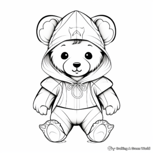 Teddy Bear in Different Costumes Coloring Pages 4