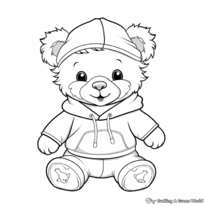 Teddy Bear in Pajamas Coloring Pages 1