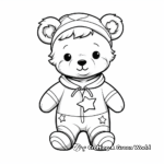 Teddy Bear in Pajamas Coloring Pages 3