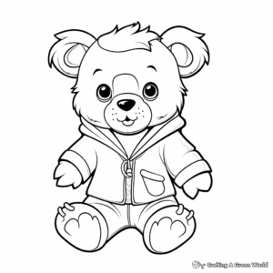 Teddy Bear in Pajamas Coloring Pages 4