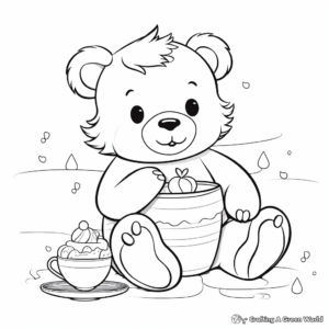 Teddy Bear Tea Party Coloring Pages 1