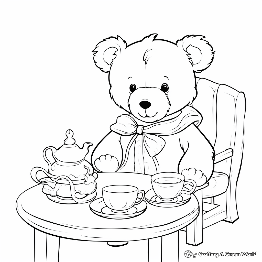 Teddy Bear Tea Party Coloring Pages 2
