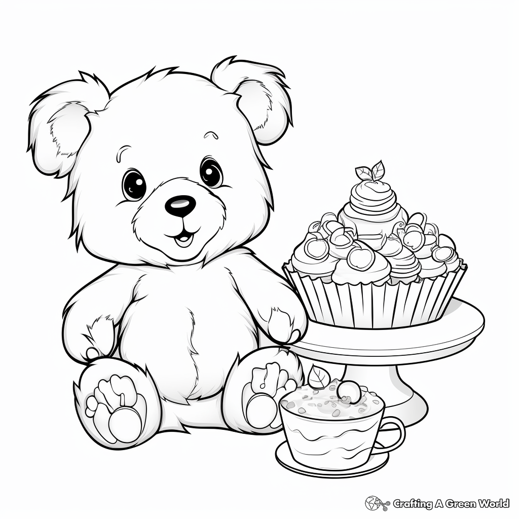 Teddy Bear Tea Party Coloring Pages 4