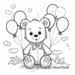 Teddy Bear with Balloons Coloring Pages 2