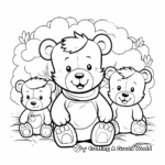 Teddy Bear with Friends Coloring Pages for Kids 1
