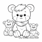 Teddy Bear with Friends Coloring Pages for Kids 2