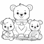 Teddy Bear with Friends Coloring Pages for Kids 3