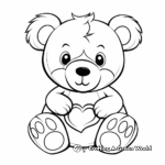 Teddy Bear with Heart Coloring Pages 1