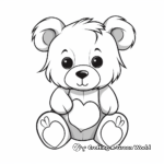 Teddy Bear with Heart Coloring Pages 2