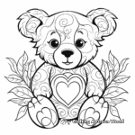 Teddy Bear with Heart Coloring Pages 4