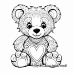 Teddy Bear with Heart: Valentine's Day Coloring Pages 1
