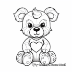 Teddy Bear with Heart: Valentine's Day Coloring Pages 2