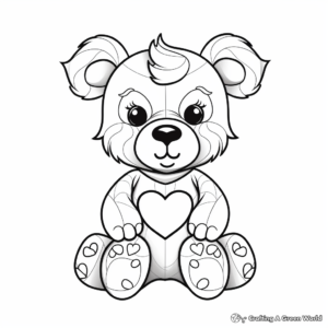 Teddy Bear with Heart: Valentine's Day Coloring Pages 2