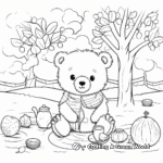 Teddy Bear's Picnic Winter Hibernation Coloring Pages 1