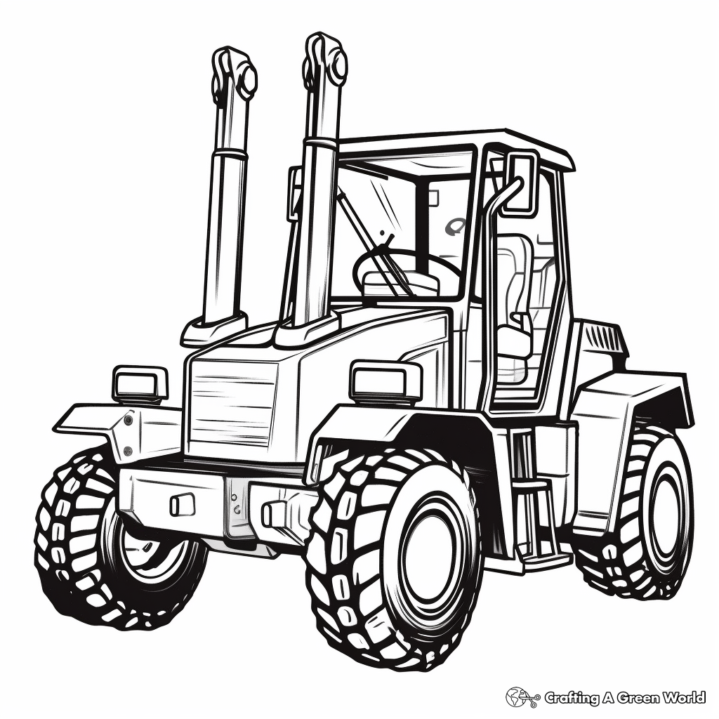 Telescopic Handler Forklift Coloring Pages 1