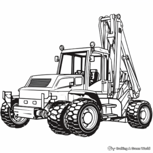 Telescopic Handler Forklift Coloring Pages 2