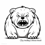 Terrifying Bear Silhouette Coloring Pages 1