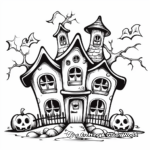 Terrifying Haunted House Coloring Sheets 1