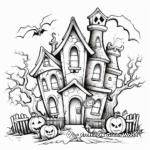 Terrifying Haunted House Coloring Sheets 2