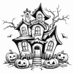 Terrifying Haunted House Coloring Sheets 3