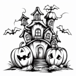 Terrifying Haunted House Coloring Sheets 4