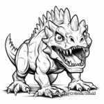 Terrifying T Rex Battling Triceratops Coloring Pages 1