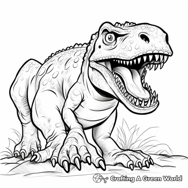 Scary Dinosaur Coloring Pages - Free &amp; Printable!