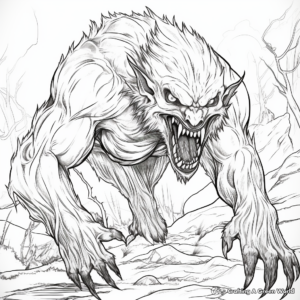 Terrifying Werewolf Coloring Pages 3