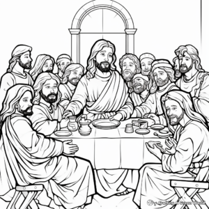 The Betrayal of Judas: Drama of the Last Supper Coloring Pages 1
