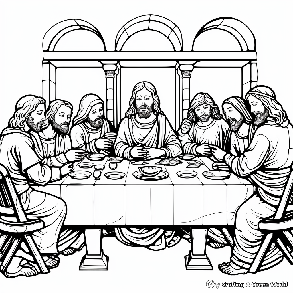 The Betrayal of Judas: Drama of the Last Supper Coloring Pages 4