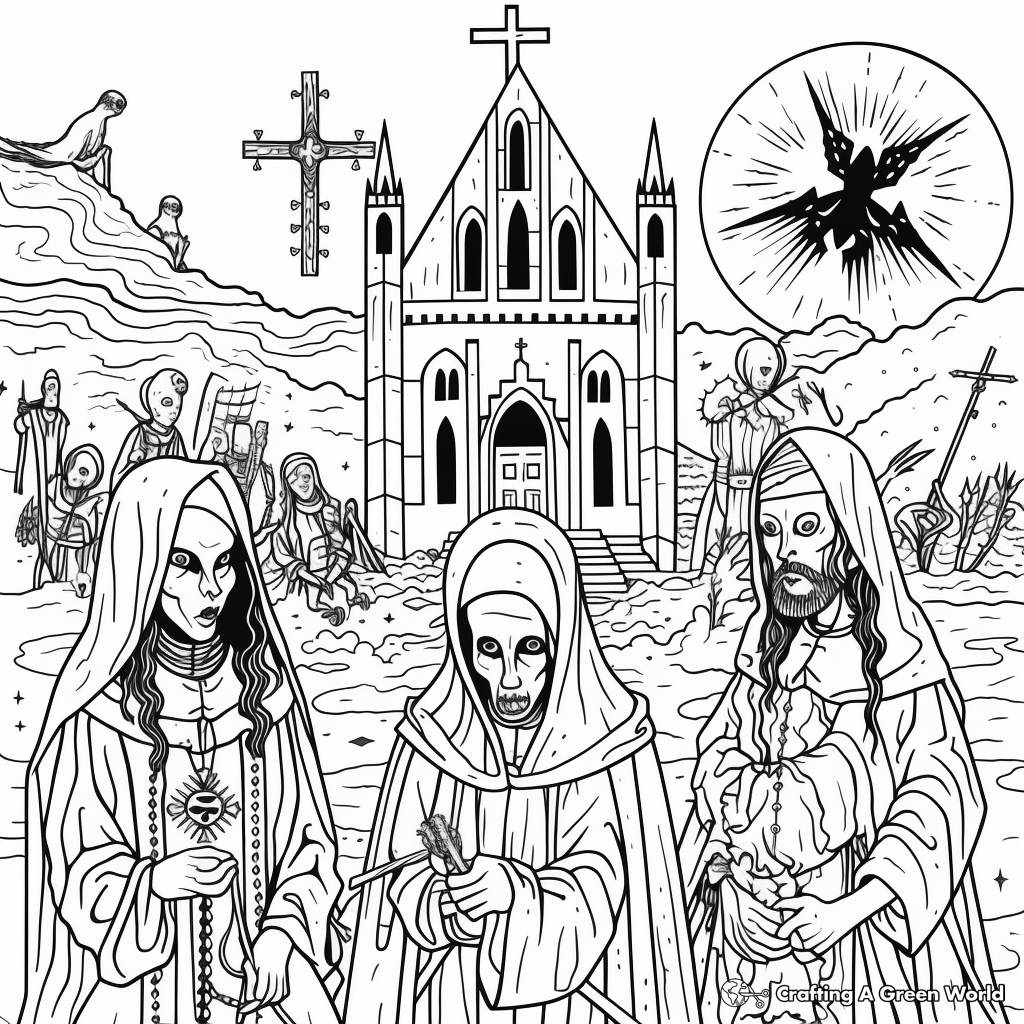 The Black Plague: A Dark Side of Middle Ages Coloring Pages 1