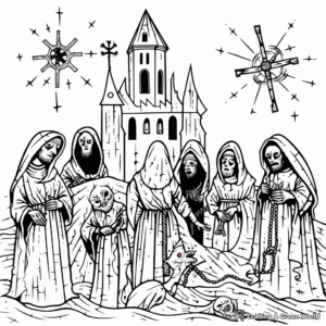 The Black Plague: A Dark Side of Middle Ages Coloring Pages 3