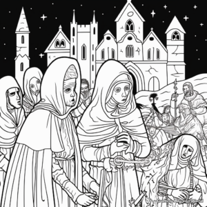 The Black Plague: A Dark Side of Middle Ages Coloring Pages 4