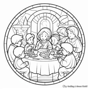 The Communion Bread and Wine: Last Supper Coloring Pages 1