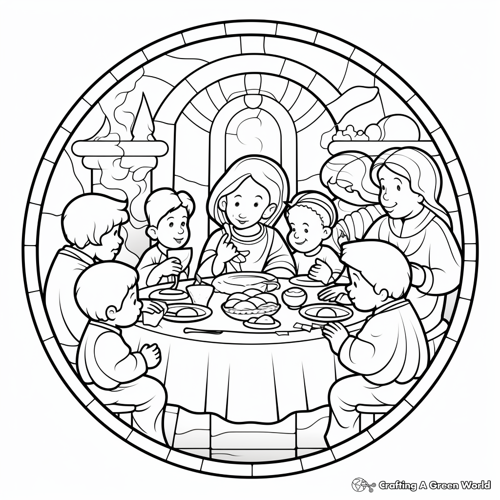 The Communion Bread and Wine: Last Supper Coloring Pages 1