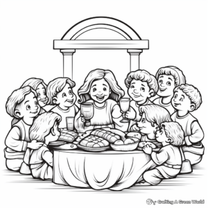 The Communion Bread and Wine: Last Supper Coloring Pages 2