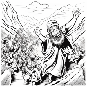 The Great Escape: Moses Leading Israelites Coloring Pages 1