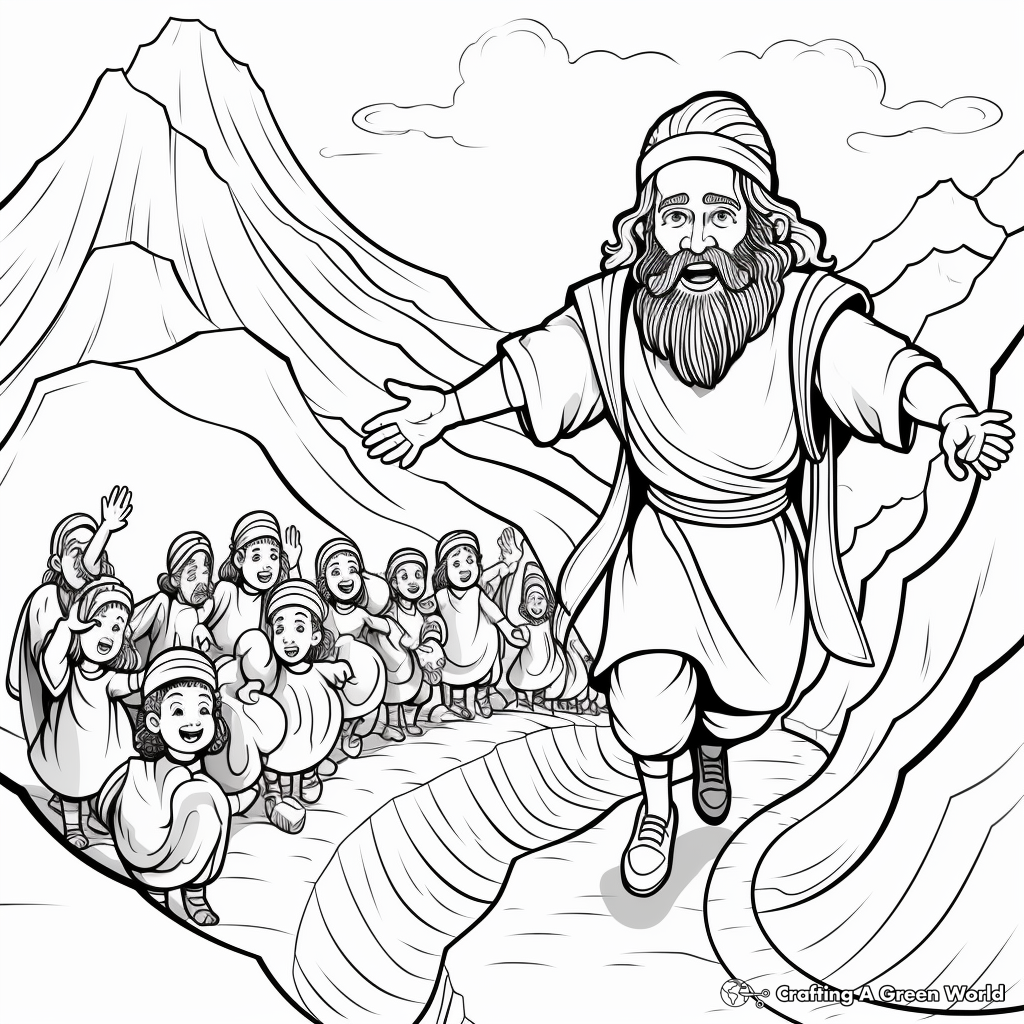 The Great Escape: Moses Leading Israelites Coloring Pages 4