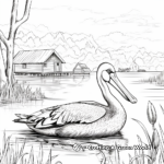 The Great Outdoors: Pelican Lake Scene Coloring Pages 2