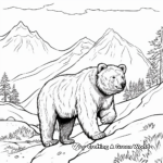 The Roaming Giant: Black Bear in Mountain Coloring Pages 3