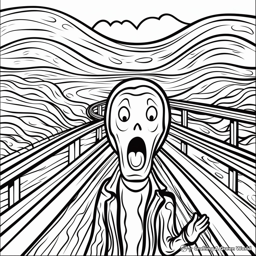 The Scream by Munch Coloring Pages for Expressionists 2