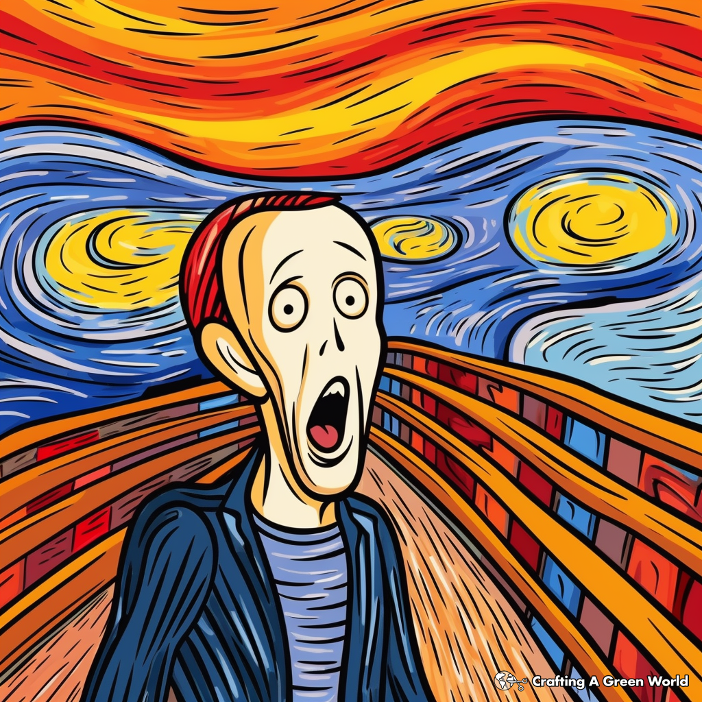 The Scream by Munch Coloring Pages for Expressionists 3