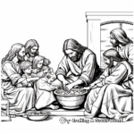 The Washing of Feet: Last Supper Servanthood Coloring Pages 2