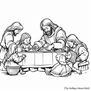 The Washing of Feet: Last Supper Servanthood Coloring Pages 4