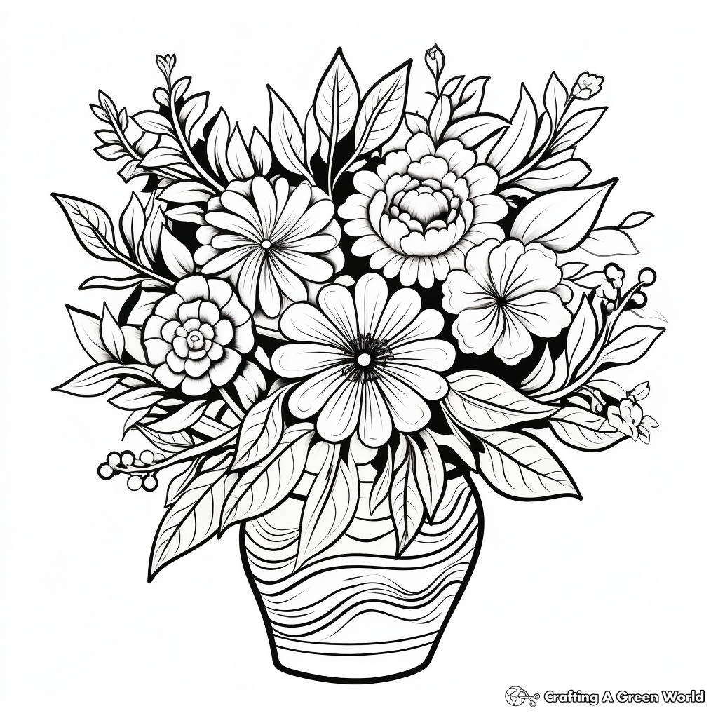 Therapeutic Floral Arrangement Coloring Pages 2